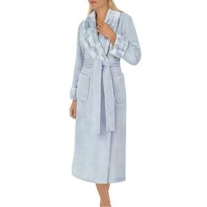 Carole Hochman Plush Wrap Robe Women's Baby Blue Super Soft Medium